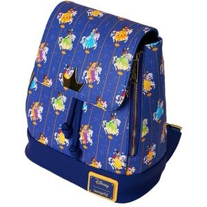 Disney Princess Carousel All-Over Print Drawstring Mini Backpack⚡️NWOT